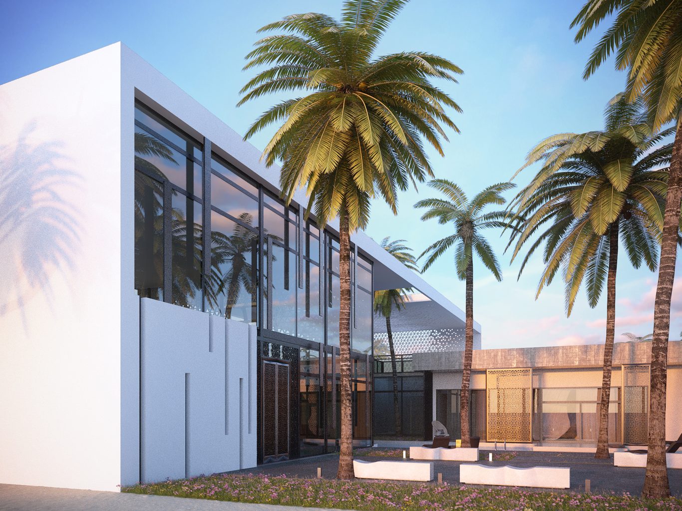 Oman private residence, development render — AKPRAXIS